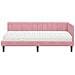 Cornice del letto ad angolo Rosa 90 x 200 cm Velluto - Foto miniatura 6