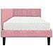 Cornice del letto ad angolo Rosa 90 x 200 cm Velluto - Foto miniatura 9