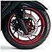 Strisce Adesive Cerchi Scooter Compatibili Con Suzuki Burgman 650 2017-2020 Rosso - Foto miniatura 2