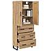 Credenza con cassetto Rovere artigianale 69,5 x 34 x 180 cm - Foto miniatura 3
