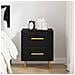 Armadio da Notte con cassetto Rovere Nero 40 x 35 x 47,5 cm - Foto miniatura 4