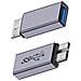 Adattatore Da Usb A Femmina A Micro B Maschio (confezione Da 2) - Convertitore In Lega Di Alluminio - Foto miniatura 2