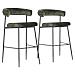 Set Di 2 Sgabelli Da Bar In Tessuto Verde Thea - Foto miniatura 1