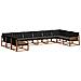 Set di divani da esterno con cuscino 10 pcs Naturale e Nero - Foto miniatura 1