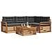 Set di divani da esterno con cuscino 5 pcs Naturale e Antracite - Foto miniatura 3