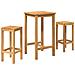 Set Bar da Esterno 3 pcs Non trattato Legno di teak solido - Foto miniatura 1