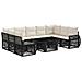 Set Divano da Giardino 10 pz Nero e Bianco Crema polyrattan - Foto miniatura 1