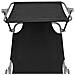 Lettino Prendisole Pieghevole Tettuccio Acciaio e Tessuto Nero - Foto miniatura 4