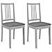 Sedie Da Pranzo Con Cuscini 2 Pz Grigie In Legno Massello - Foto miniatura 1