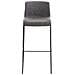 Sgabello Bar Hoover in Tessuto I Sgabello Alto Design 4 Gambe in Metallo I Sedia Sgabello Impilabile con Schienale I Sgabello Bancone H 76 CM Grigio Chiaro Base Nero - Foto miniatura 2