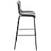 Sgabello Bar Hoover in Tessuto I Sgabello Alto Design 4 Gambe in Metallo I Sedia Sgabello Impilabile con Schienale I Sgabello Bancone H 76 CM Grigio Chiaro Base Nero - Foto miniatura 3