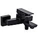 Forma Rettangolo Rubinetto Vasca Bagno Ottone Nero Miscelatore Ceramica - Foto miniatura 1