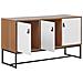 Credenza A 3 Ante In Legno Chiaro E Bianco Nueva - Foto miniatura 7