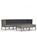 Set Divani Da Giardino 6 Pz Con Cuscini In Polyrattan Grigio - Foto miniatura 3
