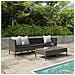 Set Divani Da Giardino 6 Pz Con Cuscini In Polyrattan Grigio - Foto miniatura 1