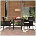 Set Da Pranzo Per Giardino 3 Pz Con Cuscini Polyrattan Nero - Foto miniatura 1