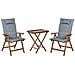 Set Bistrot Con Cuscini Pieghevole Amantea Legno D'acacia Grigio - Foto miniatura 3