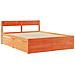 Letto Senza Materasso Marrone Cera 150x200 Cm In Legno Di Pino - Foto miniatura 3