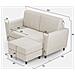Divano Yasel 2 Posti (due Sedute Da 60cm) + Pouf Misure Esterne L. 152 P. 155 Colore Latte - Foto miniatura 3