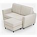 Divano Yasel 2 Posti (due Sedute Da 60cm) + Pouf Misure Esterne L. 152 P. 155 Colore Latte - Foto miniatura 1