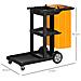 Carrello Pulizie a 3 Ripiani con Ganci e Sacco da 100L, 121x50.5x96.5 cm, Nero Giallo e Grigio - Foto miniatura 3