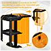 Carrello Pulizie a 3 Ripiani con Ganci e Sacco da 100L, 121x50.5x96.5 cm, Nero Giallo e Grigio - Foto miniatura 4