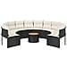 Divano Giardino Con Tavolo E Cuscini Circolare Nero Polyrattan - Foto miniatura 3