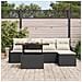 Set di Divani da Giardino  6 Pezzi con Cuscini Rattan Nero, Divano da Giardino  2 Posti con Storage & Cuscini Rattan Nero - Foto miniatura 3