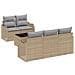 Set Divano da Giardino 6 Pezzi con Cuscini Beige Rattan Sintetico, Divano da Giardino 2 Posti con Ripostiglio e Cuscini Beige in Rattan Sintetico - Foto miniatura 1