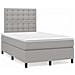 Letto a Molle Materasso e LED Grigio Chiaro 120x190 cm Tessuto - Foto miniatura 2