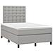 Letto a Molle Materasso e LED Grigio Chiaro 120x190 cm Tessuto - Foto miniatura 3