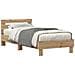 Letto con Luci LED Rovere Artigianale 75x190 cm Legno Ingegnerizzato - Foto miniatura 1