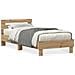 Letto con Luci LED Rovere Artigianale 75x190 cm Legno Ingegnerizzato - Foto miniatura 3