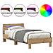 Letto con Luci LED Rovere Artigianale 75x190 cm Legno Ingegnerizzato - Foto miniatura 4