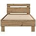 Letto con Luci LED Rovere Artigianale 75x190 cm Legno Ingegnerizzato - Foto miniatura 6