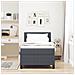 Letto Rete a Molle Grigio Scuro con Materasso Singolo in Corduroy - Foto miniatura 5