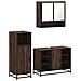Set Mobili da Bagno 3 pz Rovere Marrone in Legno Multistrato - Foto miniatura 1