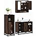 Set Mobili da Bagno 3 pz Rovere Marrone in Legno Multistrato - Foto miniatura 2