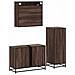 Set Mobili da Bagno 3 pz Rovere Marrone in Legno Multistrato - Foto miniatura 8