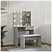 Set Tavolo da Toeletta con LED Grigio Sonoma Legno Multistrato - Foto miniatura 3