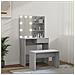 Set Tavolo da Toeletta con LED Grigio Sonoma Legno Multistrato - Foto miniatura 4
