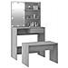 Set Tavolo da Toeletta con LED Grigio Sonoma Legno Multistrato - Foto miniatura 5