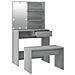 Set Tavolo da Toeletta con LED Grigio Sonoma Legno Multistrato - Foto miniatura 7