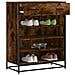 Scarpiera Rovere Fumo 75x38x97,5 cm Legno Multistrato Metallo - Foto miniatura 2
