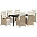 Set da Pranzo per Giardino 7 pcs Beige Poly Rattan - Foto miniatura 1