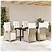 Set da Pranzo per Giardino 7 pcs Beige Poly Rattan - Foto miniatura 4