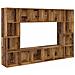 Mobile TV 4 pcs Marrone 37 x 37 x 142.5 cm Legno multistrato - Foto miniatura 1