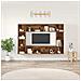 Mobile TV 4 pcs Marrone 37 x 37 x 142.5 cm Legno multistrato - Foto miniatura 2