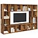 Mobile TV 4 pcs Marrone 37 x 37 x 142.5 cm Legno multistrato - Foto miniatura 3