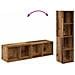 Mobile TV 4 pcs Marrone 37 x 37 x 142.5 cm Legno multistrato - Foto miniatura 8